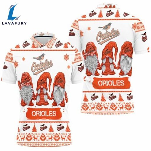 Baltimore Orioles Christmas Gnomes Polo Shirt