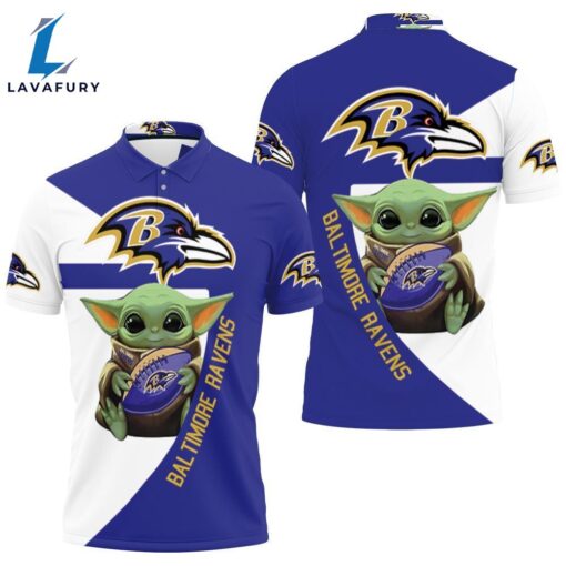 Baltimore Ravens X Baby Yoda T Shirt Hoodie Jersey 3D Polo Shirt