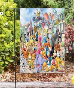 Best Disney All Characters Mickey Minnie Goofy Donald Pooh Lion King Princess Double Sided Printing Garden Flag