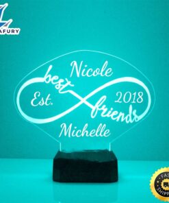 Best Friends Engraved Gift Personalized Free Led Night Lamp