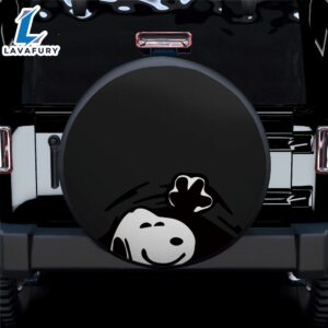 Black Snoopy Peek A Boo Funny Jeep Car Spare Tire Covers Gift For Campers 1 1