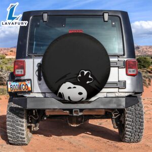 Black Snoopy Peek A Boo Funny Jeep Car Spare Tire Covers Gift For Campers 2 1