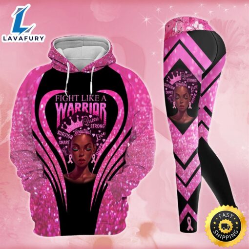 Breast Cancer Awareness Black Women Warrior Hoodie Leggings Set Survivor Gifts For Women Clothing Clothes Outfits