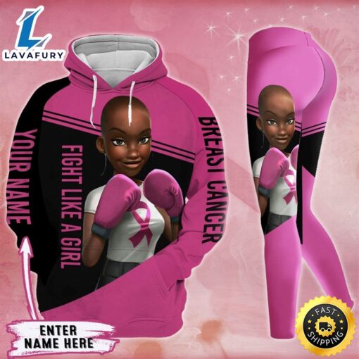 Breast Cancer Awareness Black Women Warrior Hoodie Leggings Set Survivor Gifts For Women Clothing Clothes Outfits