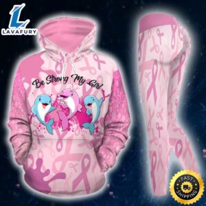 Breast Cancer Awareness Dolphin Hoodie Leggings Set Survivor Gifts For Women Clothing Clothes Outfits