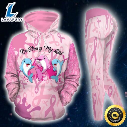 Breast Cancer Awareness Dolphin Hoodie Leggings Set Survivor Gifts For Women Clothing Clothes Outfits