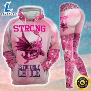 Breast Cancer Awareness Dragon Hoodie Leggings Set Survivor Gifts