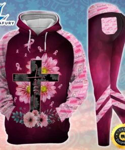 Breast Cancer Awareness Faith Cross Hoodie Leggings Set Survivor Gifts For Women Clothing Clothes Outfits