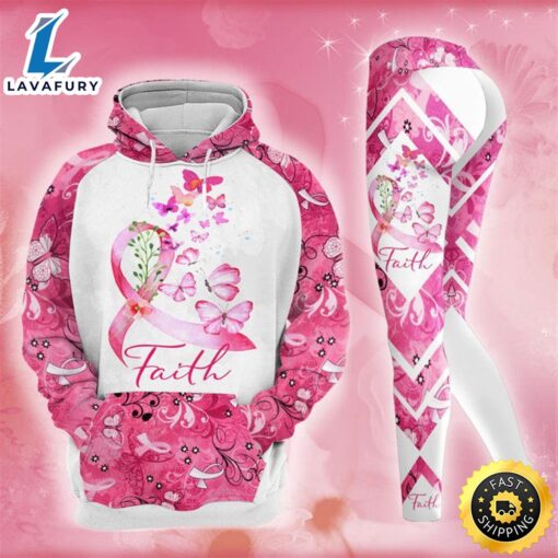 Breast Cancer Awareness Faith Hoodie Leggings Set Survivor Gifts For Women Clothing Clothes Outfits