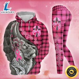 Breast Cancer Awareness Lion Hoodie Leggings Set Survivor Gifts For Women Clothing Clothes Outfits