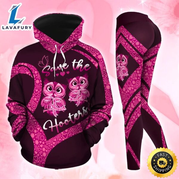 Breast Cancer Awareness Owl Hoodie Leggings Set Survivor Gifts For Women Clothing Clothes Outfits