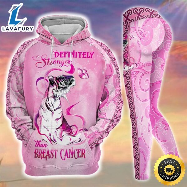 Breast Cancer Awareness Tiger Hoodie Leggings Set Survivor Gifts For Women Clothing Clothes Outfits
