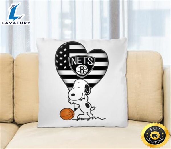 Brooklyn Nets NBA Basketball The Peanuts Movie Adorable Snoopy Pillow Square Pillow