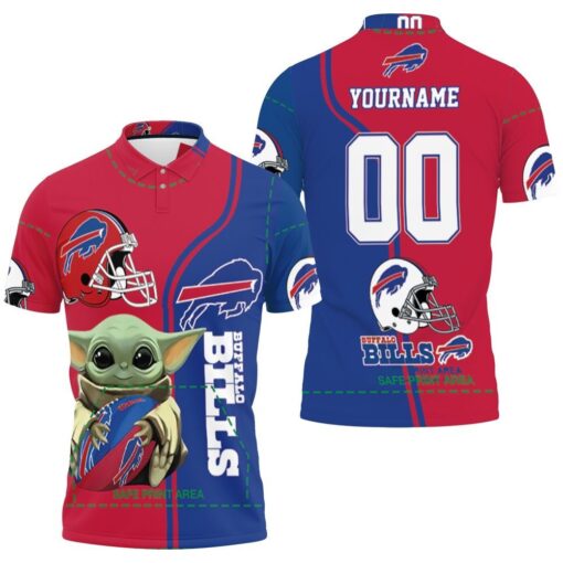 Buffalo Bills Baby Yoda The Mandalorian Personalized 3D All Over Print Polo Shirt