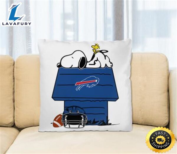 Buffalo Bills NFL Football Snoopy Woodstock The Peanuts Movie Pillow Square Pillow