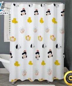 Cafepress Peanuts Gang Emoji Decorative Fabric Shower Curtain