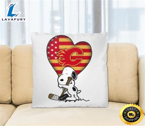 Calgary Flames NHL Hockey The Peanuts Movie Adorable Snoopy Pillow Square Pillow