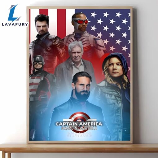 Captain America Brave New World 2024 Movie Poster Canvas Wall Art