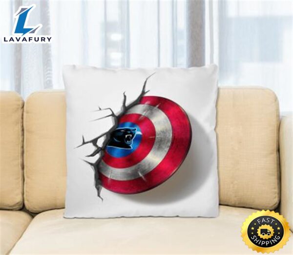 Carolina Panthers NFL Football Captain America’s Shield Marvel Avengers Square Pillow