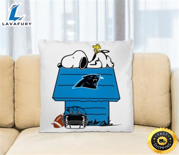 Carolina Panthers NFL Football Snoopy Woodstock The Peanuts Movie Pillow Square Pillow