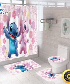 Cartoon Shower Curtain Bathroom Rug…