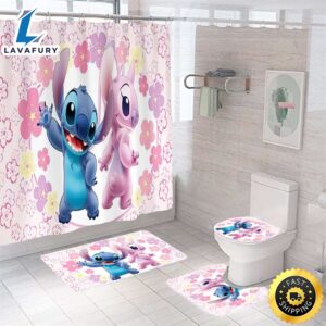 Cartoon Shower Curtain Bathroom Rug Set Thick Bath Mat Non-Slip Toilet Lid Cover