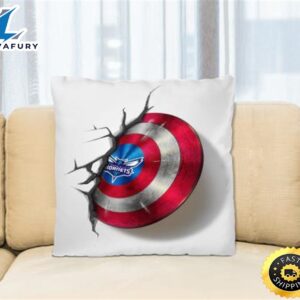 Charlotte Hornets NBA Basketball Captain America’s Shield Marvel Avengers Square Pillow