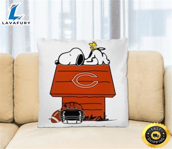 Chicago Bears NFL Football Snoopy Woodstock The Peanuts Movie Pillow Square Pillow