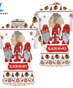 Chicago Blackhawks Christmas Gnomes Polo…