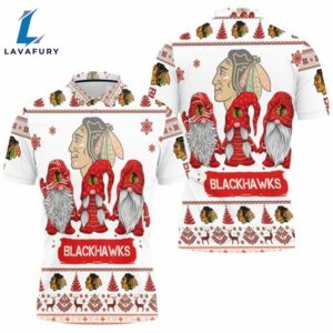 Chicago Blackhawks Christmas Gnomes Polo…