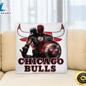 Chicago Bulls NBA Basketball Captain America Thor Spider Man Hawkeye Avengers Square Pillow