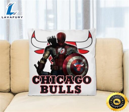 Chicago Bulls NBA Basketball Captain America Thor Spider Man Hawkeye Avengers Square Pillow