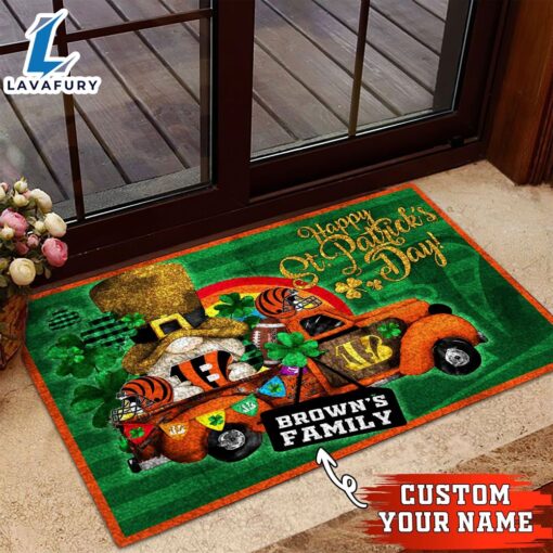 Cincinnati Bengals NFL-Custom Doormat For The Celebration Of Saint Patrick’s Day