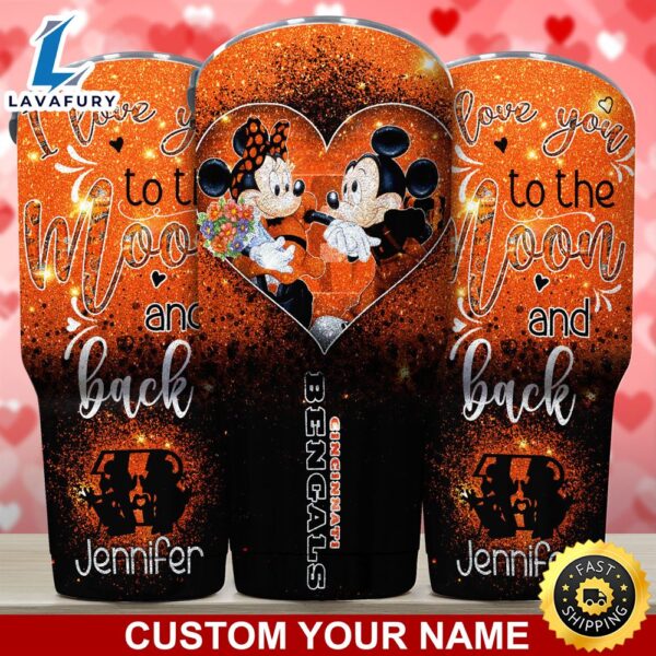 Cincinnati Bengals NFL-Custom Tumbler Love You To The Moon And Back  For This