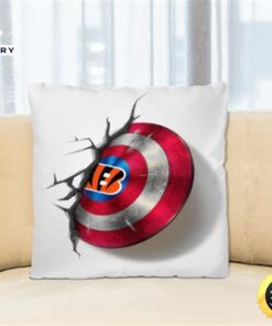 Cincinnati Bengals NFL Football Captain America’s Shield Marvel Avengers Square Pillow