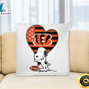 Cincinnati Bengals NFL Football The Peanuts Movie Adorable Snoopy Pillow Square Pillow