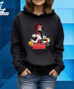 Cleveland Browns Mickey Mouse Donald Duck Goofy Football Nfl Hoodie Shirt