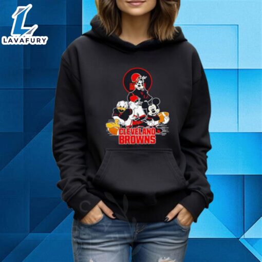 Cleveland Browns Mickey Mouse Donald Duck Goofy Football Nfl Hoodie Shirt