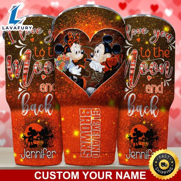 Cleveland Browns NFL-Custom Tumbler Love You To The Moon And Back  For This