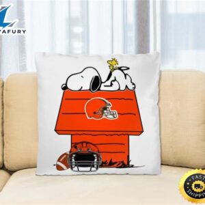 Cleveland Browns NFL Football Snoopy Woodstock The Peanuts Movie Pillow Square Pillow