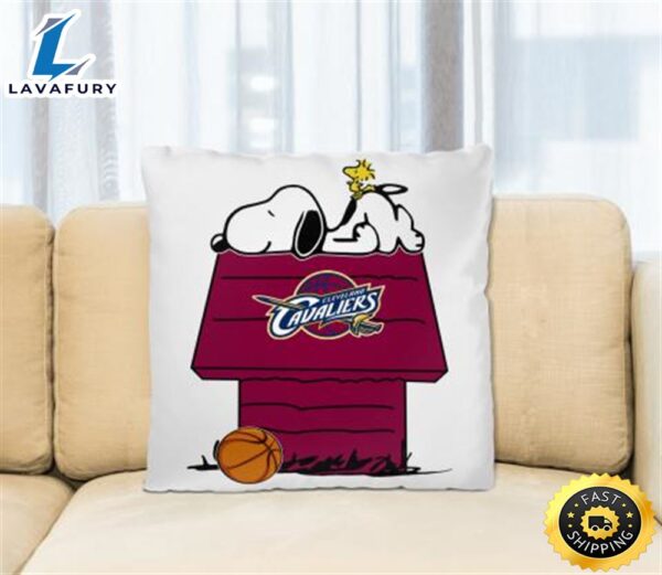 Cleveland Cavaliers NBA Basketball Snoopy Woodstock The Peanuts Movie Pillow Square Pillow