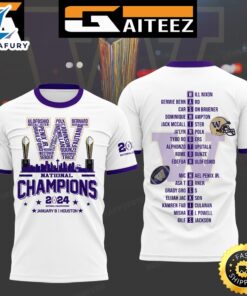 College Football Playoff 2024 National Champions Washington Huskies Merchandise All Over Print Shirt