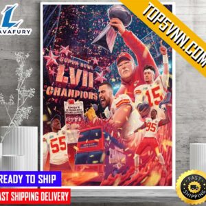 Congratulations Kansas City Chiefs Champions Super Bowl Lvii Poster Canvas