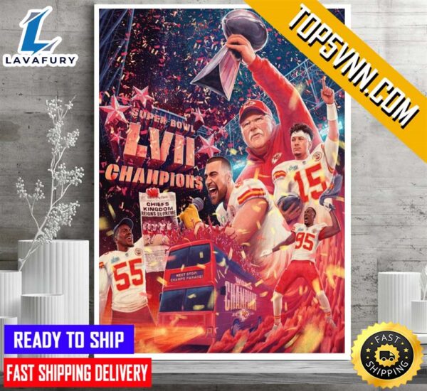 Congratulations Kansas City Chiefs Champions Super Bowl Lvii Poster Canvas