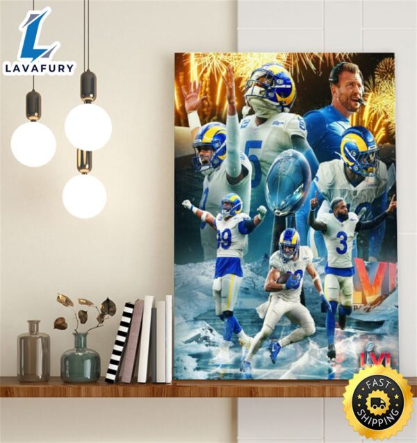 Congratulations Los Angeles Rams Champions Super Bowl Lvi 56 Poster Canvas
