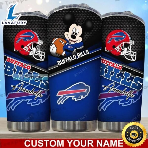 Custom Name Buffalo Bills Mickey Football Player Tumbler