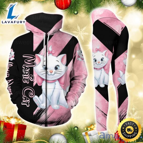 Custom Name Marie Cat Hoodie And Legging Set Gift For Mom Or Your Girl Friend