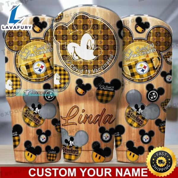 Custom Name Pittsburgh Steelers Mickey Pattern Tumbler
