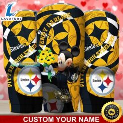 Custom Name Steelers Mickey Holding…