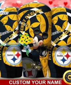 Custom Name Steelers Mickey Holding…